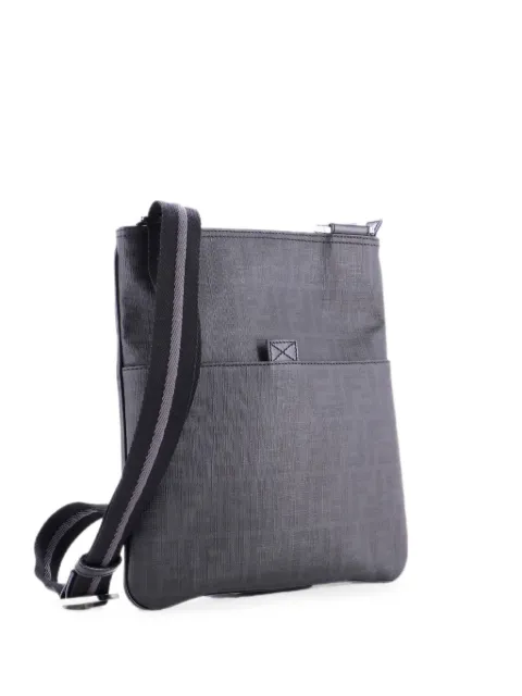 Fendi Pre-Owned Front Pocket Messenger Bag Zucca Coated Canvas Medium crossbody bag Black IO7R6MYQ9DNGJ49Q