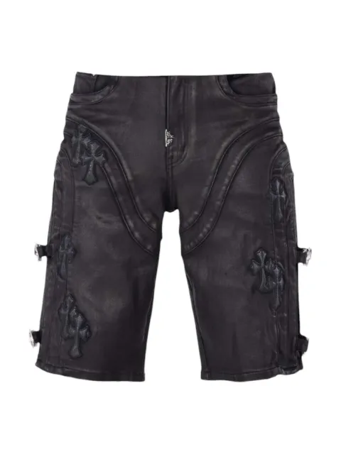 GUAPI appliqué-detail buckled shorts Black GABCBSSS26
