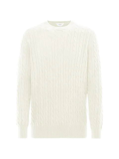 Malo cable-knit crew-neck sweatshirt Neutrals UXA400F1B02