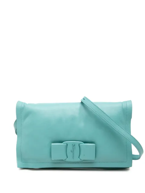 Ferragamo Pre-Owned 2010-2026 Mini Padded Leather Viva Bow crossbody bag Blue FCIR9OWIL1E5RQT7