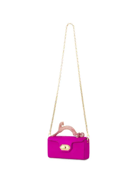 Lanvin Pencil Cat nano bag in pony and rhinestones Pink LWBGBRS4POCAA26