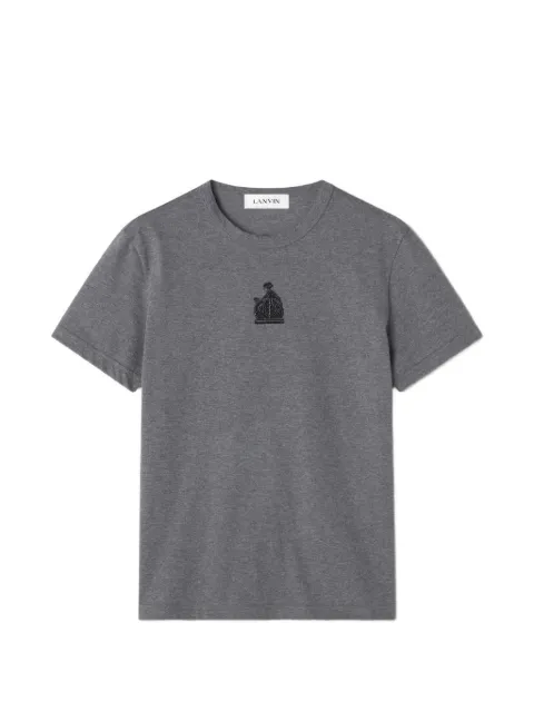 Lanvin Mother and Daughter embroidered jersey T-shirt Grey RWTS0030J060A26
