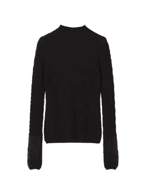 Lanvin high-neck top in wool and mohair Black RWPO0005K123A26