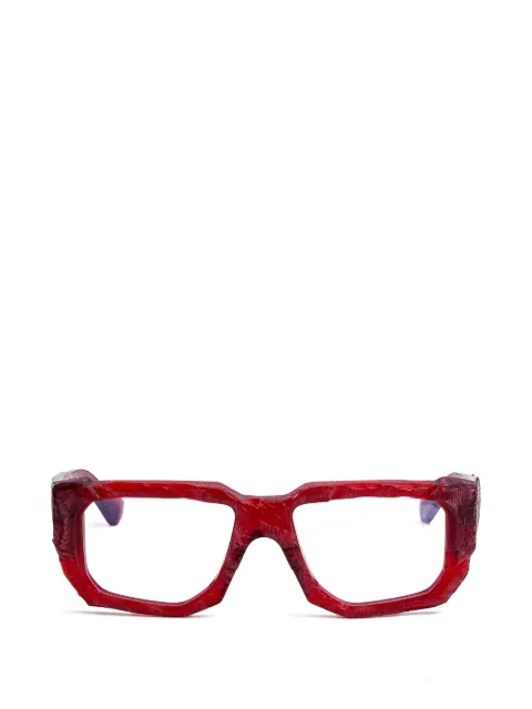 Kuboraum K61 geometric-frame glasses Red K61