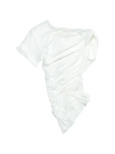 Matières Fécales Warp ruched T-shirt White MAT02T104SS26