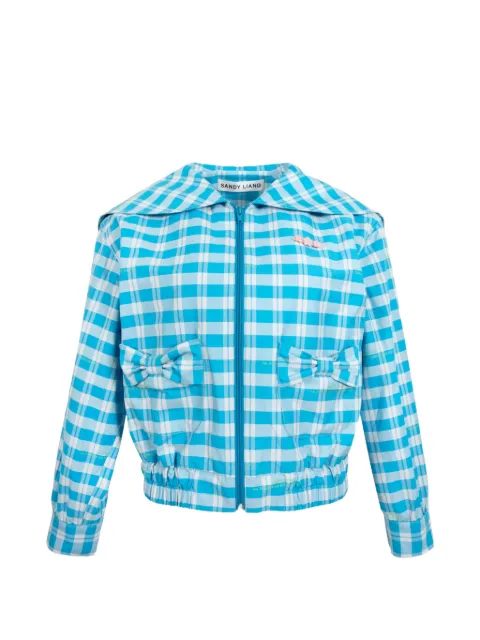 Sandy Liang Farro gingham denim jacket Blue S26O092F311SS26BLUEMULTI