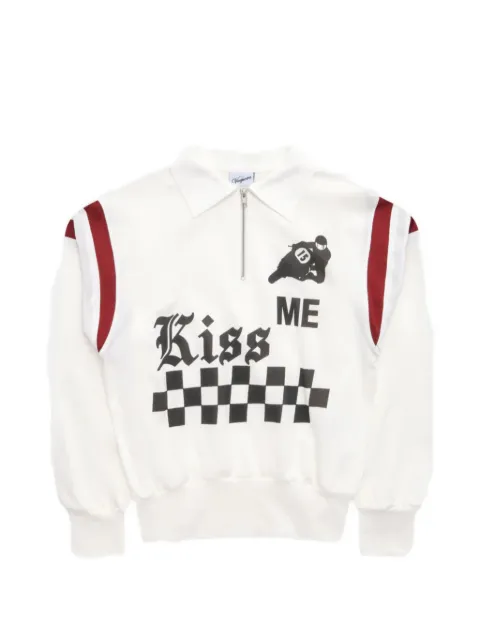Vaquera Kiss Me quarter-zip sweater White VAQ11T023SS26