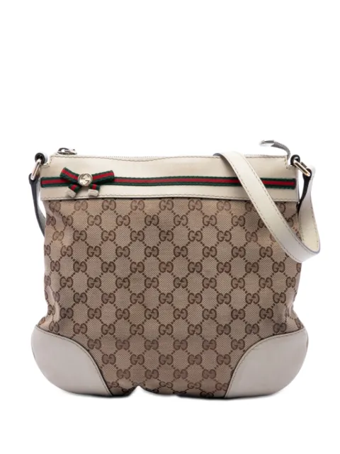 Gucci Pre-Owned 2016-2026 GG Canvas Web Mayfair crossbody bag White 7IID53VVP0AFFRGE
