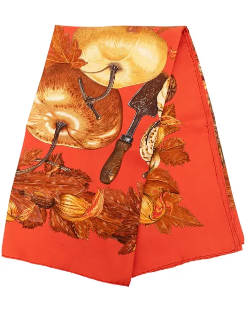 Hermès Pre-Owned 1998 Citrouilles et Coloquintes Silk Scarf 90 scarves Orange V65U9WGTL1AW7SIA