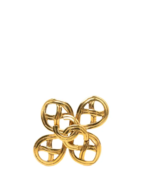 CHANEL Pre-Owned 1996 CC Gold Plated Infinity Brooch costume brooch Gold A6ER38H847VX3922