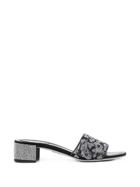 René Caovilla Allura crystal-embellished slides Black C12900