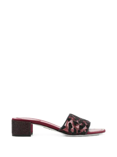 René Caovilla Allura leopard-print sandals Red C12900