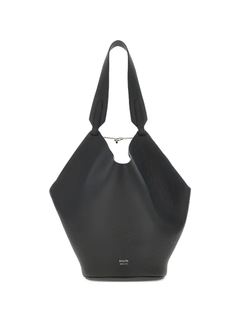 KHAITE Lotus grained leather shoulder bag Black H2043914L914200