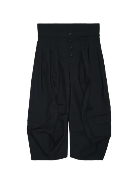 Christopher Nemeth pleated button-fly cropped trousers Black TROUSERS20TROPICALWOOLBLAC