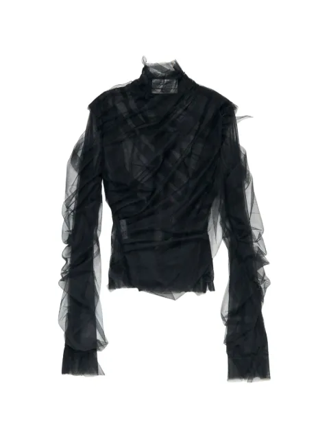Matières Fécales Lola ruffled tulle top Black MAT02T106SS26SCLERABLACK