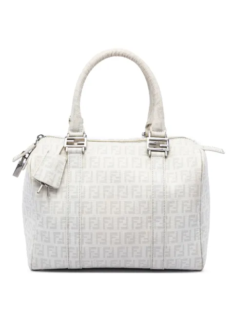 Fendi Pre-Owned 2000-2010 Zucchino Coated Canvas boston bag White ROBGDWA6QPNHRXOX