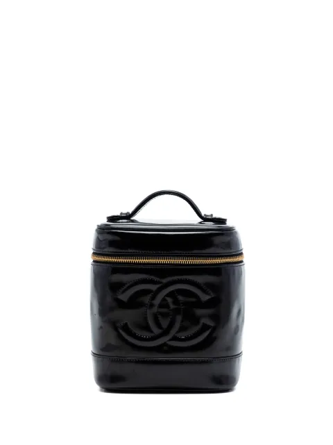 CHANEL Pre-Owned 1996-1997 CC Patent vanity bag Black M8ZDIRGWUX7YXK0X