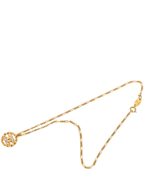 CHANEL Pre-Owned 1982 CC Gold Plated Strass Pendant Necklace costume necklace Gold DCBQ8O32RN5QC3G8