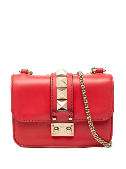 Valentino Garavani Pre-Owned 2000-2017 Mini Leather Rockstud Glam Lock crossbody bag Red KGF1I2JKBZK43357