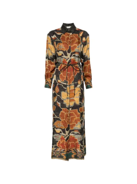 Pierre-Louis Mascia graphic-print maxi dress Brown ALOESAB