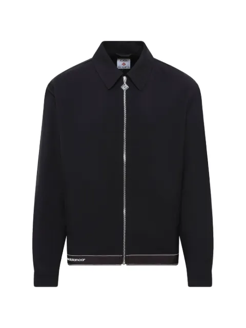 Casablanca logo-embroidered zip-up jacket Black MPF26JK5260101