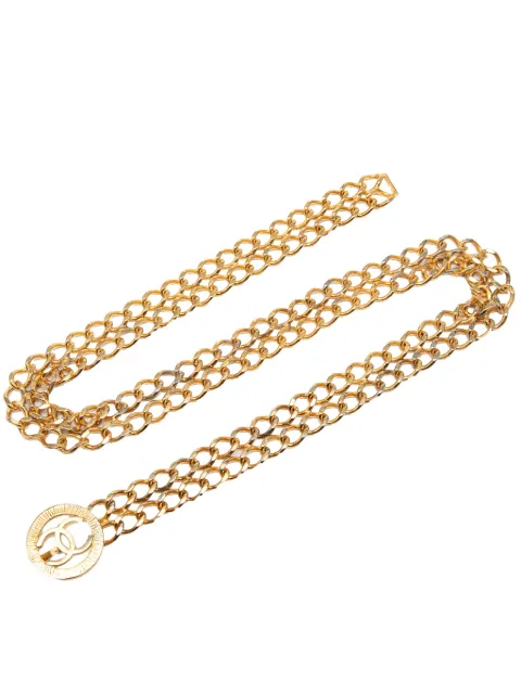 CHANEL Pre-Owned 20th Century CC Gold Plated Double Chain belt Gold YU3I58FBIB9FJ04I