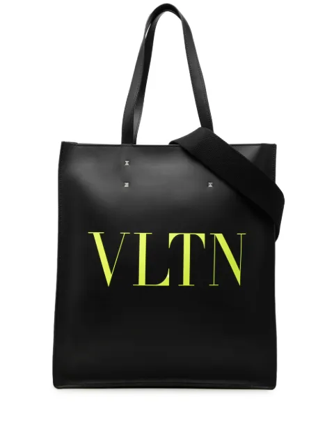 Valentino Garavani Pre-Owned 2018-2026 Calfskin Rockstud VLTN Tote satchel Black SIL6LLQJRDR1T4AL
