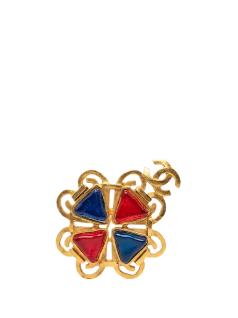 CHANEL Pre-Owned 1995 CC Gold Plated Multicolor Gripoix Brooch costume brooch Gold F13WD83ZW7UG8APV