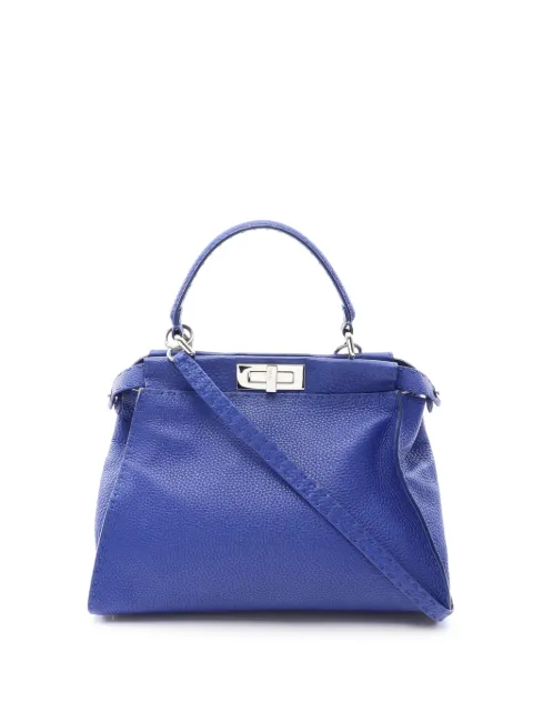 Fendi Pre-Owned 2015-2016 Selleria Peekaboo satchel Blue AE2DOK1W7LUF18DJ