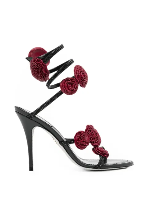 René Caovilla Rosalia floral-embellished sandals Black C12930