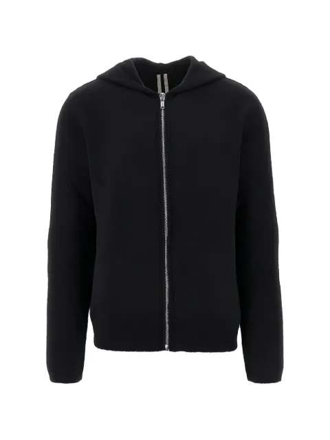 Rick Owens Lido zip-up knitted hoodie Black RU02F4666KWSF09