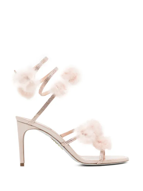 René Caovilla Rosalia pompom-detail sandals Neutrals C12883