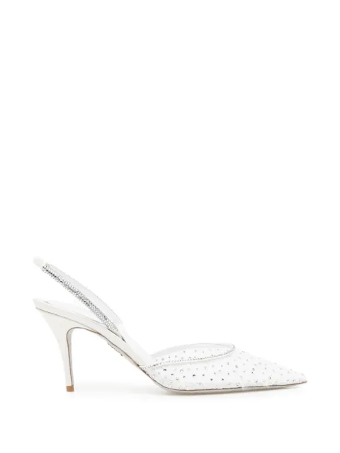 René Caovilla Belle crystal-embellished slingback pumps White C12887080PN01V155