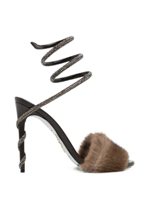 René Caovilla Margot crystal-embellished sandals Brown C12933