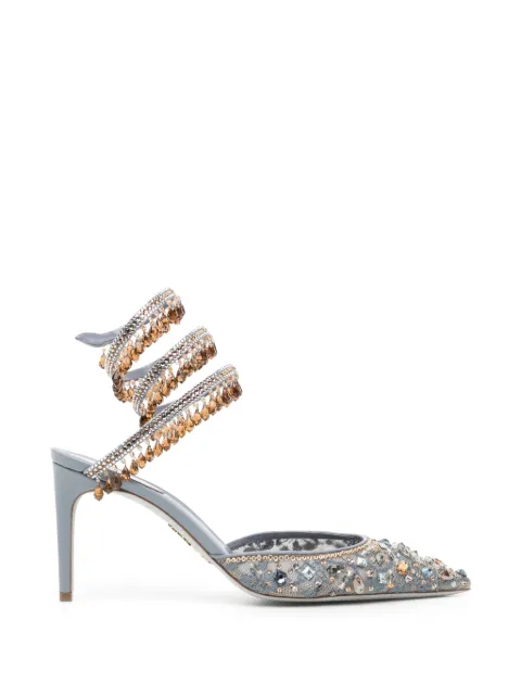 René Caovilla 100mm Christy crystal-embellished pumps Blue C12875080PN01Y438