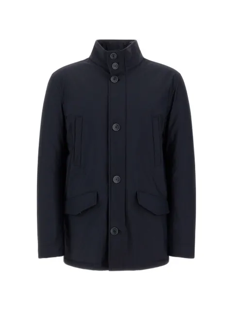 Herno SUB-ZERO button-fastening high-neck coat Blue PI001358U12346SZ9200