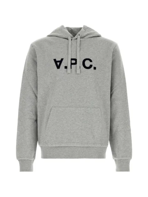A.P.C. logo-print drawstring hoodie Grey COHBNM37012
