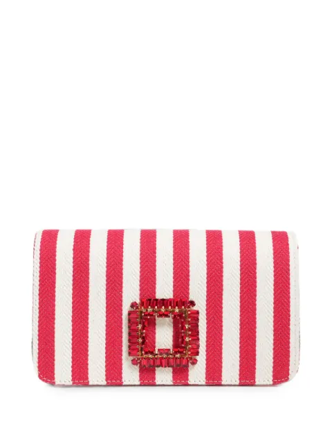 Roberto Festa Anzalea rhinestone-embellished striped shoulder bag Red ANZALEASUMMERRED