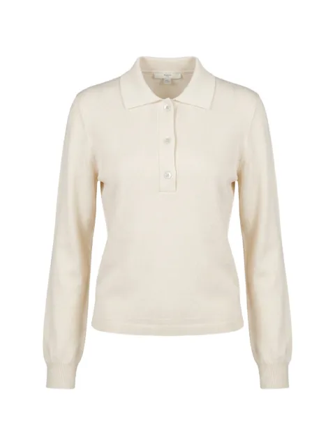 Malo ribbed knitted polo top White DXD058F8L02