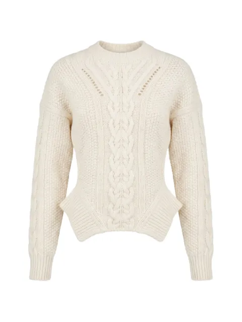 DONDUP cable-knit drop-shoulder sweater Neutrals DT446M01027D