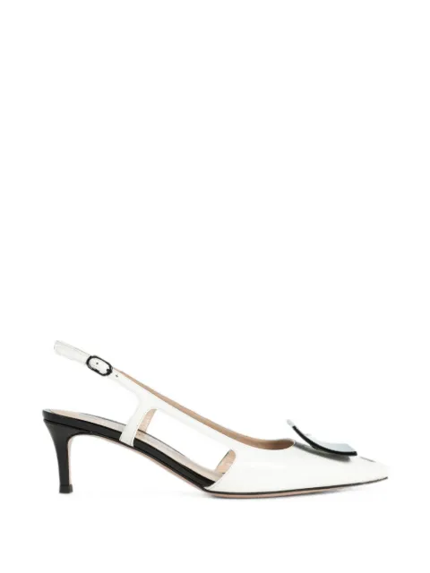 Roberto Festa Kimera patent-leather slingback heeled pumps White KIMERALACKWHITE