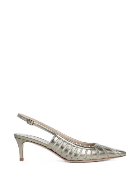 Roberto Festa Fenice laser-cut slingback heeled pumps Gold FENICELUXORALBA