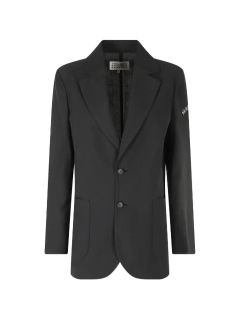 MM6 Maison Margiela logo-print single-breasted jacket Black S52BN0159M36006099
