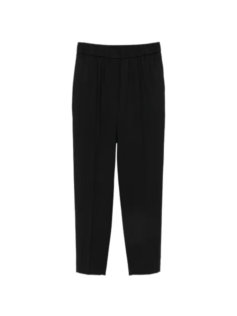 Peserico elasticated-waistband pressed-crease trousers Black A04572Z03472
