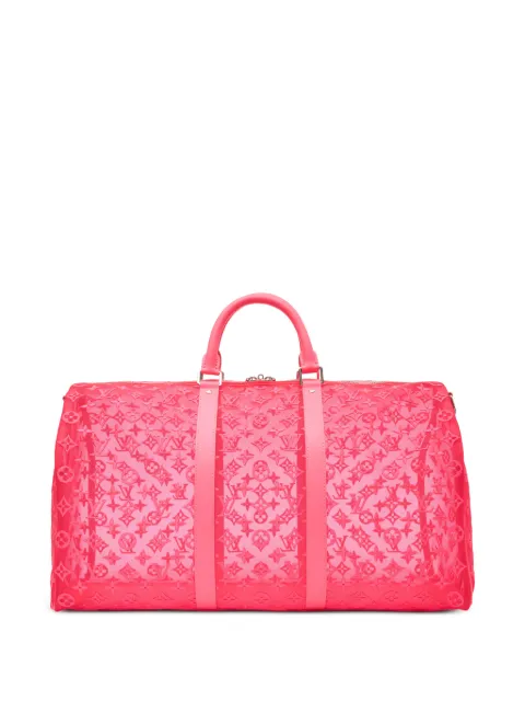 Louis Vuitton Pre-Owned x Virgil Abloh Collection 50 Keepall Bandoulière mesh holdall Pink CSNS9282