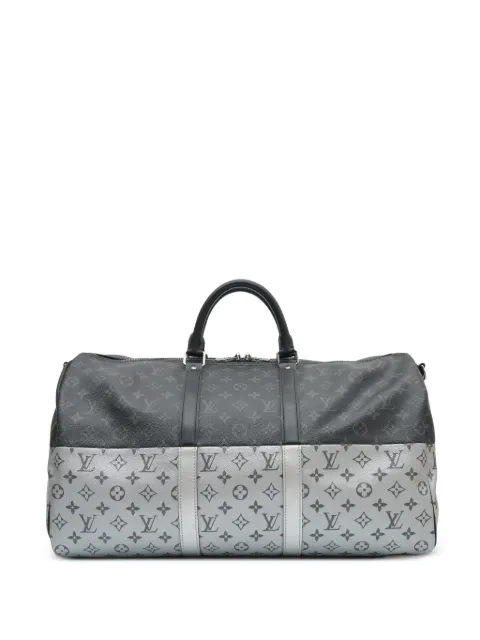 Louis Vuitton Pre-Owned 50 Eclipse Monogram keepall bandouliere bag Black CSNS9286