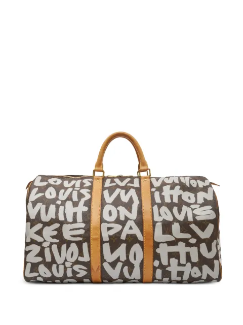 Louis Vuitton Pre-Owned 50 Stephen Sprouse Graffiti keepall tote bag Brown CSNS9283