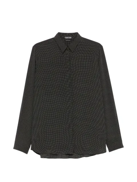 TOM FORD polka-dot long-sleeve shirt Black CA3371FAP265