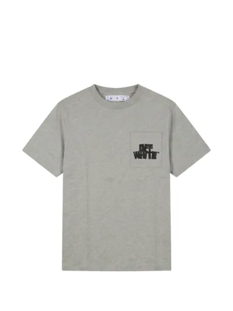 Off-White logo-print pocket T-shirt Grey 44OWOS26T080030