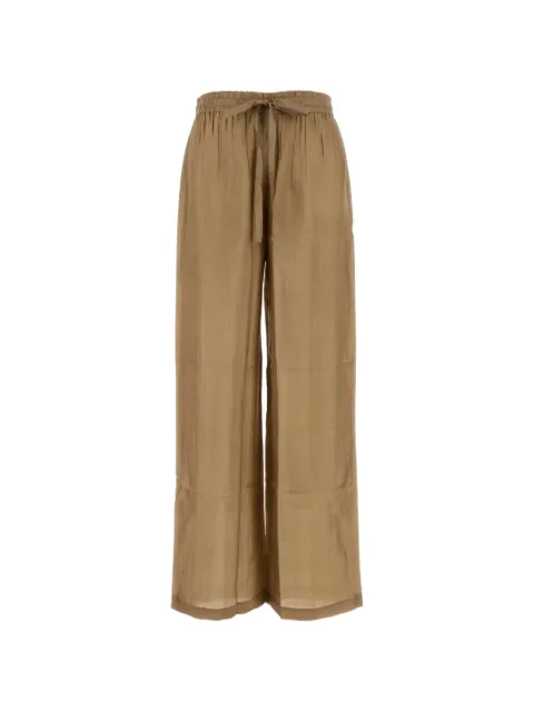 THE ROSE IBIZA drawstring silk palazzo pants Neutrals PALAZZOPANT